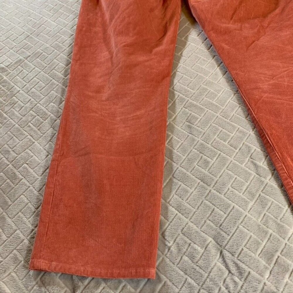 J Crew Womens 32 Corduroy Jeans Coral Orange Slim Straight High Rise Stretch - Picture 12 of 13